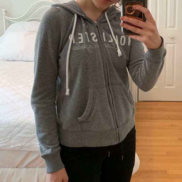 Hollister, Grey, Full-Zip Hoodie - Picture 2 of 6